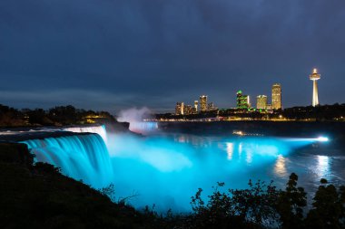 The view of the Niagara Falls and Niagara City in Canada, 28. May 2019