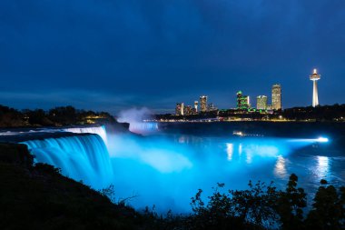 The view of the Niagara Falls and Niagara City in Canada, 28. May 2019