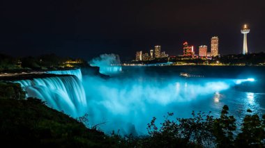 The view of the Niagara Falls and Niagara City in Canada, 28. May 2019