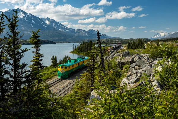 Tren Histórico Ciudad Skagway Alaska Junio 2019 Imágenes de stock libres de derechos