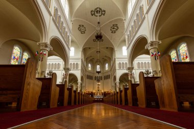 Nova Scotia Kanada 'daki Kilise Noktası Ahşap Kilisesi' nin içinde, 19. Mayıs 2019