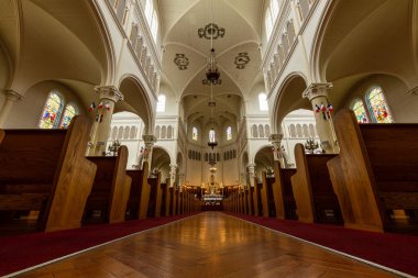 Nova Scotia Kanada 'daki Kilise Noktası Ahşap Kilisesi' nin içinde, 19. Mayıs 2019