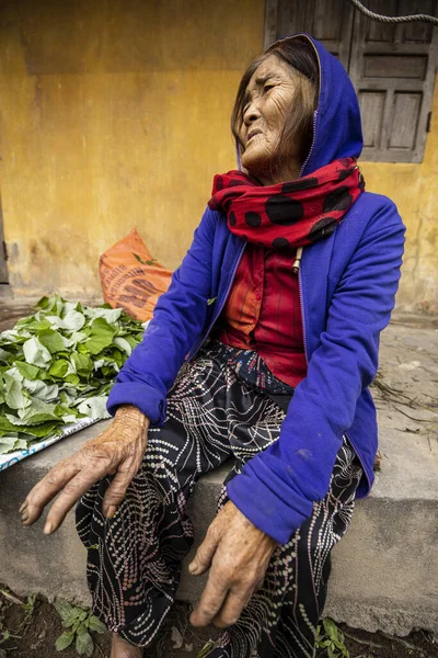 Farmáři Manželka Vesnici Vietnamu — Stock fotografie