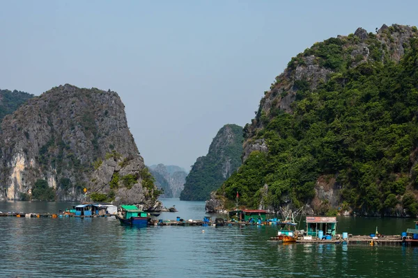 Plovoucí Vesnice Fisher Halong Bay Vietnamu — Stock fotografie