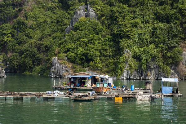 Flytande Village Och Fisher Halong Bay Vietnam — Stockfoto