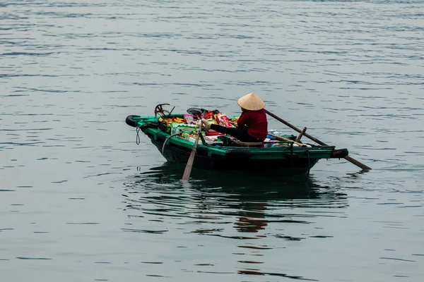 Business Rowboat Halong Bay Vietnam Novembre 2019 — Photo