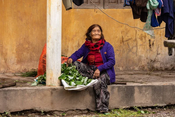 Бедная Старая Женщина Вьетнама — стоковое фото