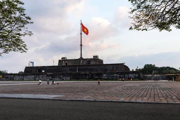 Die Flagge Der Zitadelle Von Hue Vietnam — Stockfoto