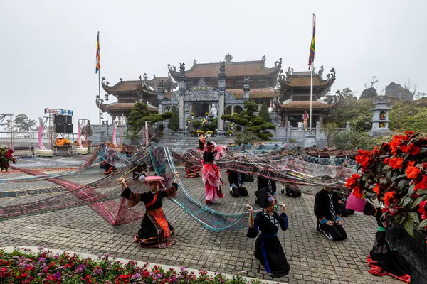 Tradycyjny Festiwal Tańca Sapa Vietnam Listopad 2019 — Zdjęcie stockowe