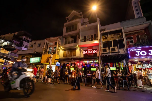 Vida Nocturna Ciudad Saigón Vietnam Enero 2020 — Foto de Stock