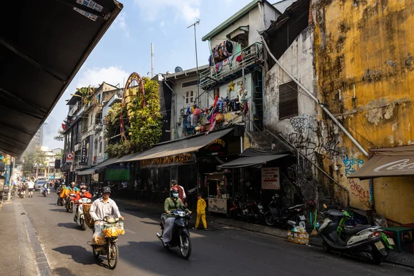 Barrio Vida Nocturna Ciudad Saigón Vietnam Enero 2020 — Foto de Stock
