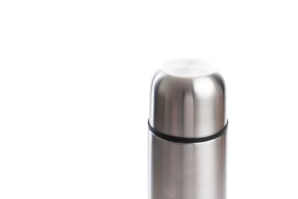 Stainless bottle. Coffee thermos stainless steel bottle isolated on white background. — Stock Photo, Image