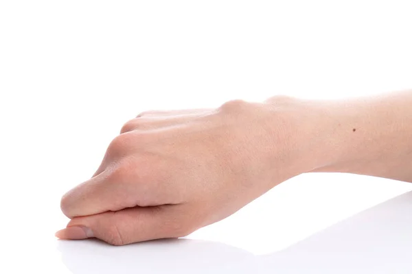 Ganglion cyste op vrouw hand geïsoleerd op witte achtergrond — Stockfoto