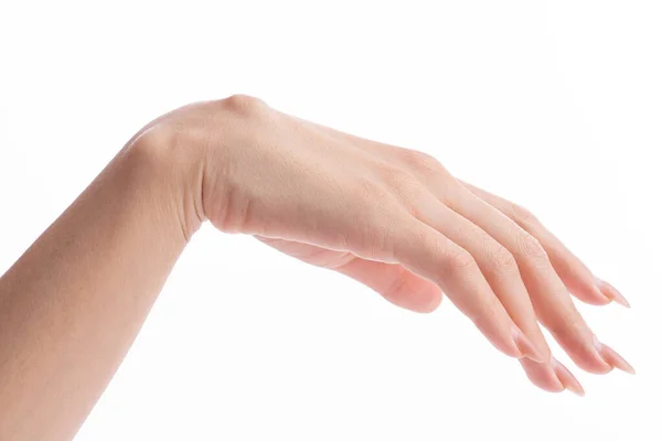 Mão de meninas com grande higroma de cisto isolado em branco — Fotografia de Stock