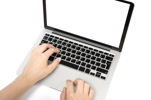 Man handen werken op de laptop — Stockfoto