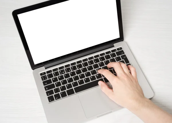 Man handen werken op de laptop — Stockfoto