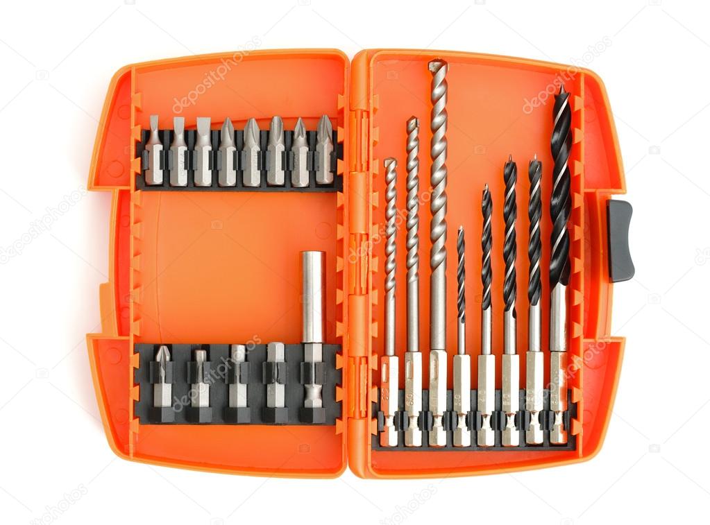 Drill bit set in box — Stock Photo © samsonovs 128719610