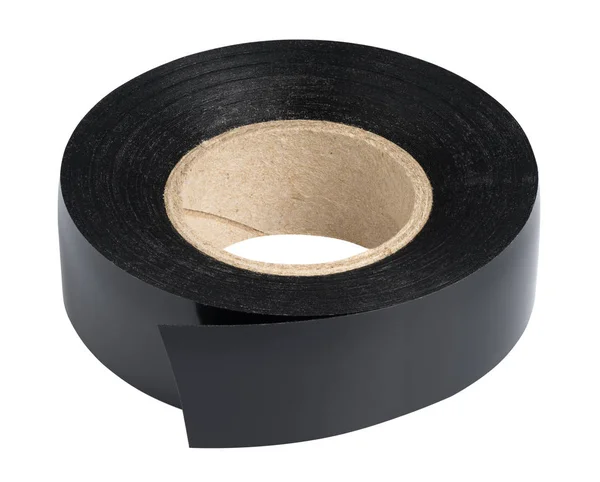 Rotolo di nastro adesivo di plastica nera — Foto Stock