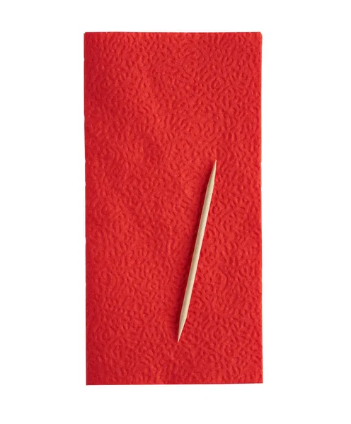 Red napkin on white background — Stock Photo, Image
