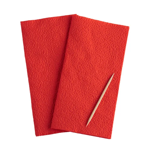Rote Serviette auf weißem Hintergrund — Stockfoto