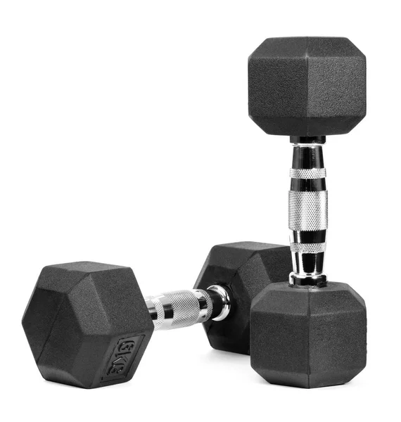 Two black dumbbells — Stock Photo, Image