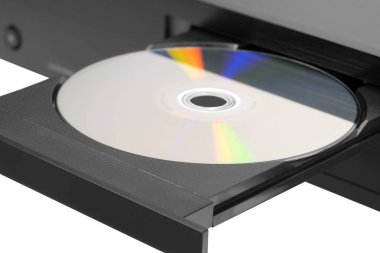 Blue-ray player with a disk clipart