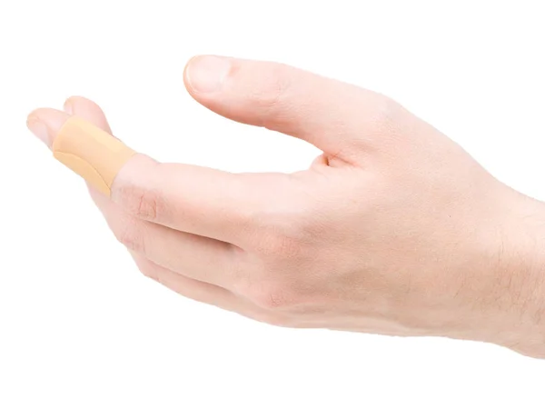 Клейкая повязка на пальце — стоковое фото
