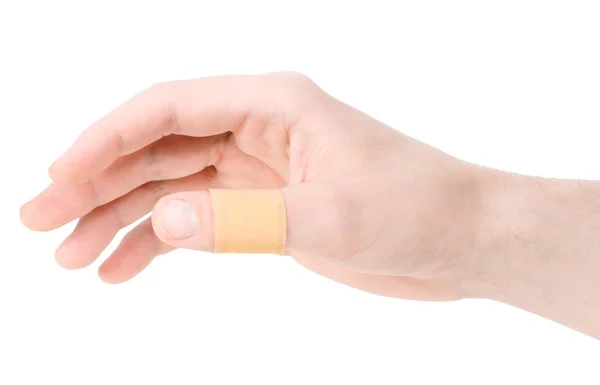 Venda adhesiva en el dedo — Foto de Stock