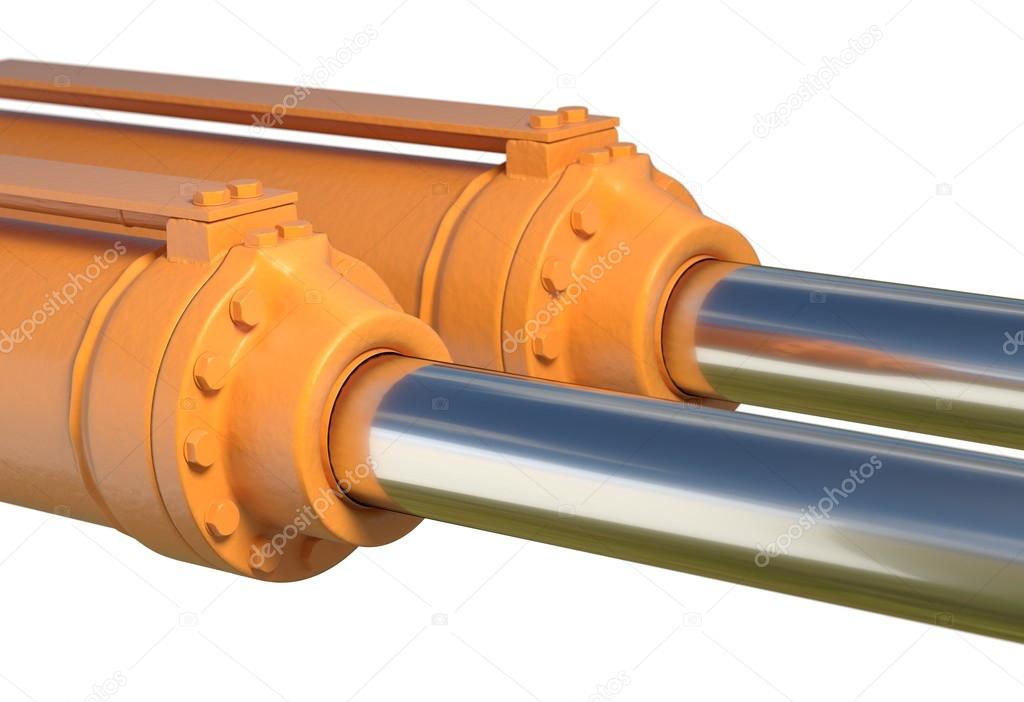 machine piston hydraulic system industrial isolated 3d illustration