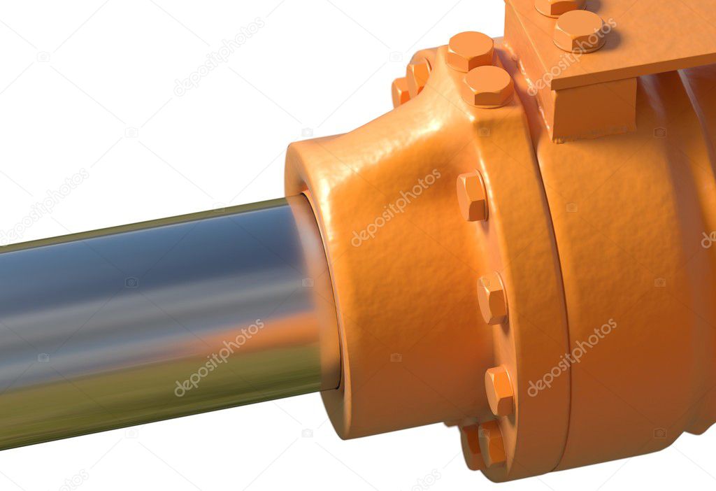 machine piston hydraulic system industrial isolated 3d illustration