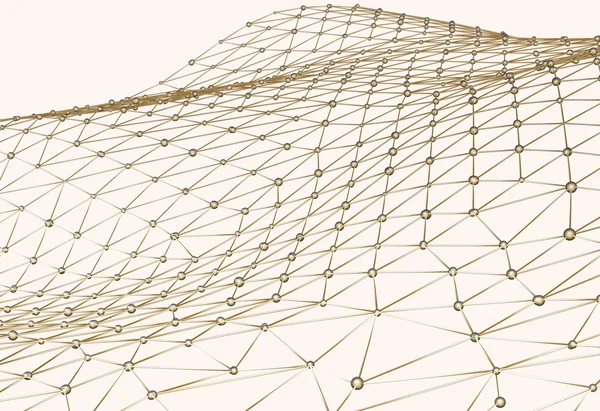 Streszczenie tło, linki i połączenia netto węzłów izolowane 3d ilustracji — Zdjęcie stockowe