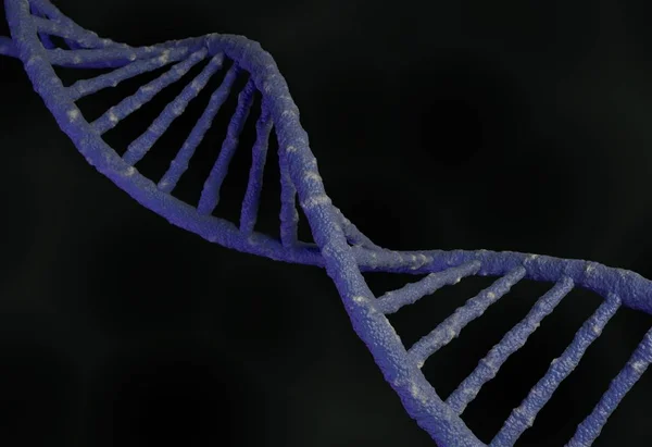 Struttura della molecola di DNA illustrazione blu 3d — Foto Stock