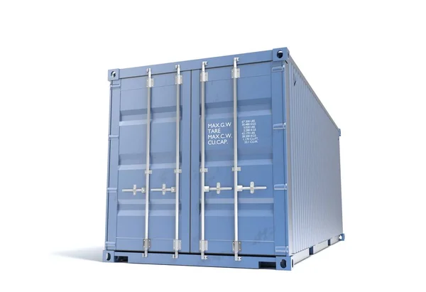 Versand blauer Container isoliert 3D Illustration — Stockfoto