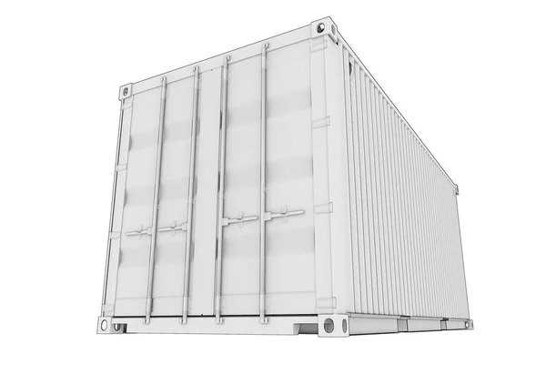 Schiffscontainer 20 Fuß Skizze Skizze isoliert 3D Illustration — Stockfoto