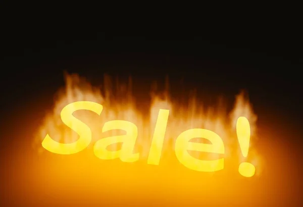 Gedetailleerde gloeiende brandende vuur hete verkoop 3d illustratie — Stockfoto