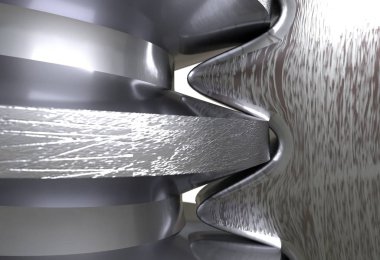 Sürücü vites çifti solucan. 3D çizim