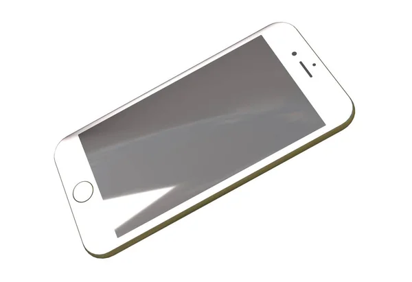 Nouveau téléphone portable réaliste smartphone collection iphon avec écran blanc isolé sur fond blanc. Illustration 3d — Photo