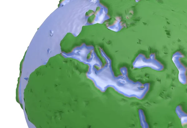 Aarde, wereldkaart. veelhoekige globe van Europa. 3D illustratie — Stockfoto