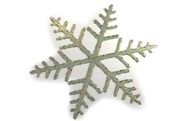 Flocon de neige jouet - isolé sur une illustration 3D blanche — Photo