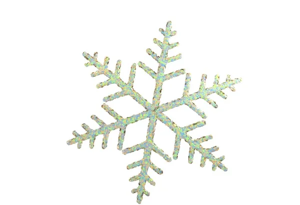Іграшка сніжинка ізольована на білій 3d ілюстрації — стокове фото