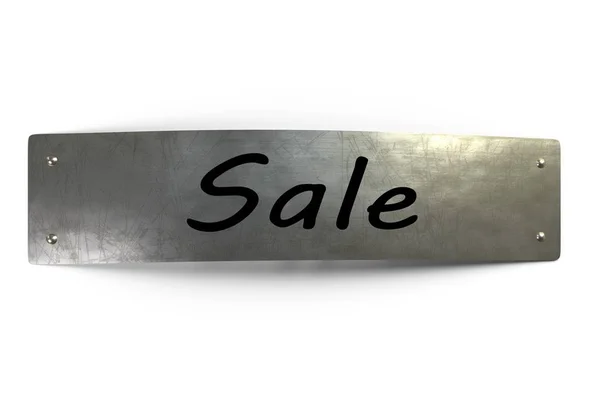 Silver metal sale banner 3d illustration — Stock Photo, Image