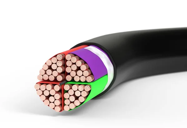 Copper cable. 3d illustration isolated on white — Stock Photo, Image