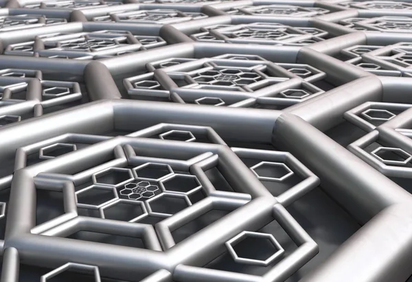 Perspectiva de fondo abstracto hexagonal 3d ilustración —  Fotos de Stock