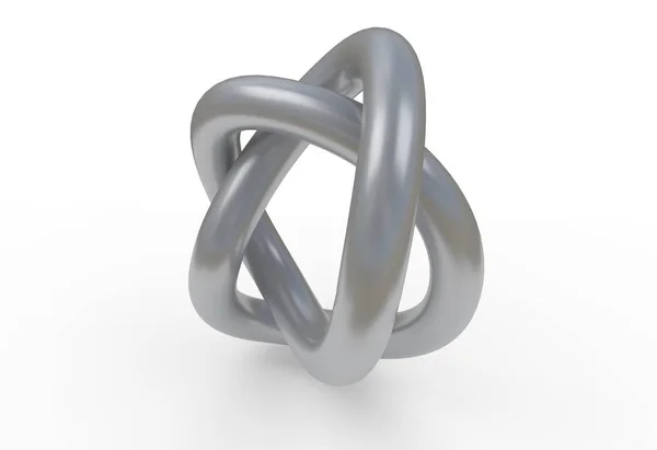 Сірий сталевий вузол, 3D ілюстрація ізольовані на білому — стокове фото