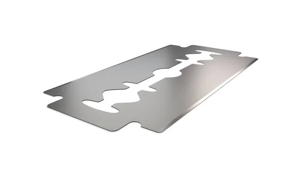 Razor blade angle vew 3d illustration — Stock Photo, Image