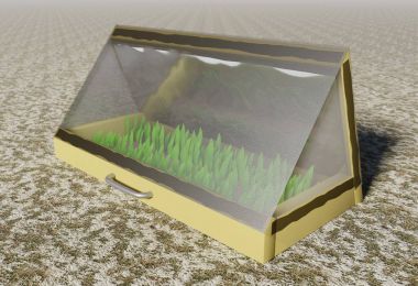 Mini warm house for growing seedlings in early spring 3d illustration clipart