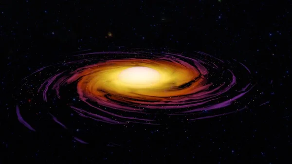 Turuncu galakside spiral: alan 3d çizim