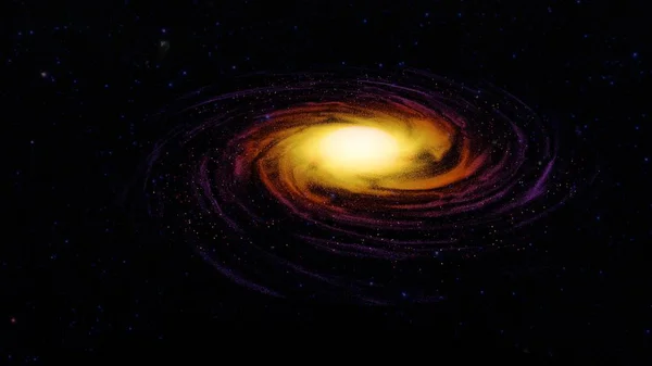 Turuncu galakside spiral: alan 3d çizim