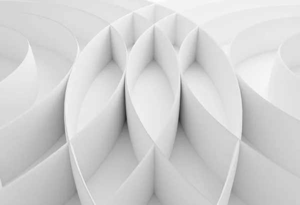 Fondo de líneas de borde curvo blanco abstracto con líneas onduladas que se cruzan ilustración 3d —  Fotos de Stock