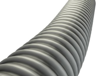 Beyaz arka plan üzerinde 3d illüstrasyon izole plastik Oluklu hortumlar